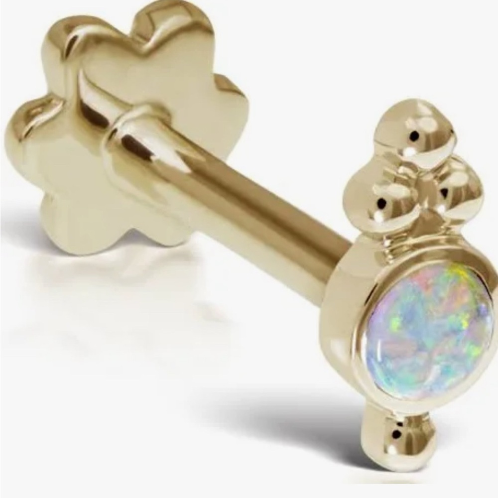 Maria Tash Opal Four Ball Trinity Threaded Stud Earring
